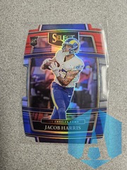 2021 Panini Select Concourse Jacob Harris #80 Red & Blue Prizm Die Cut Rookie LA Rams